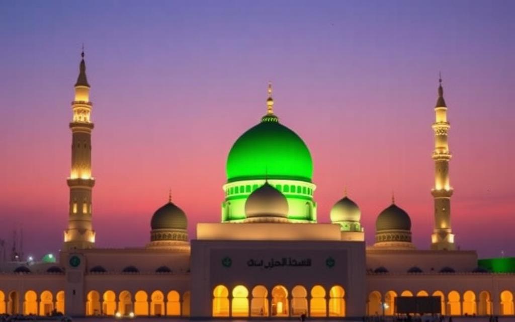 Masjid an-Nabawi in Madina with the Green Dome